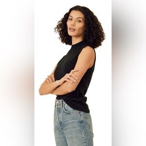 OGD NWT Sleeveless Black Top 100% Merino Wool Size L